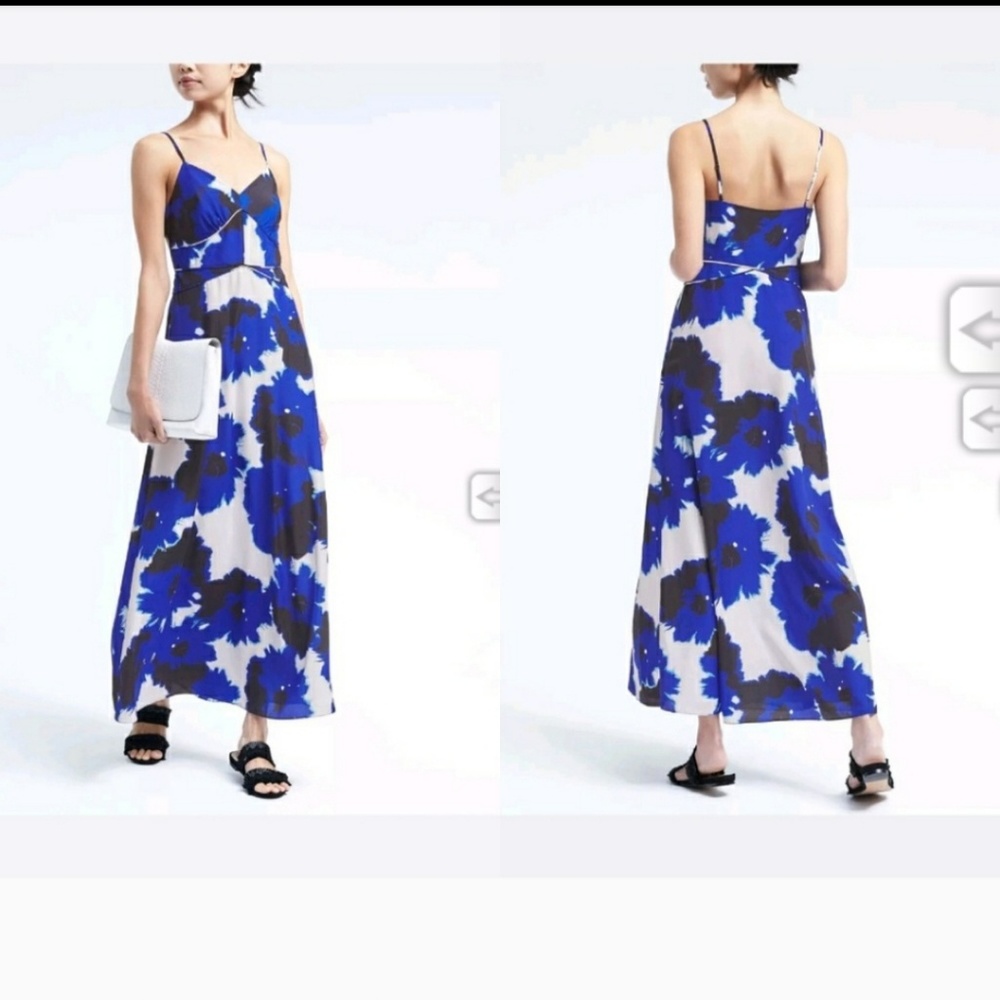 Banana Republic Blue Floral Maxi Dress